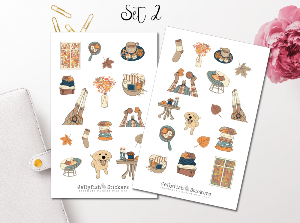 Girls Fall Sticker Set